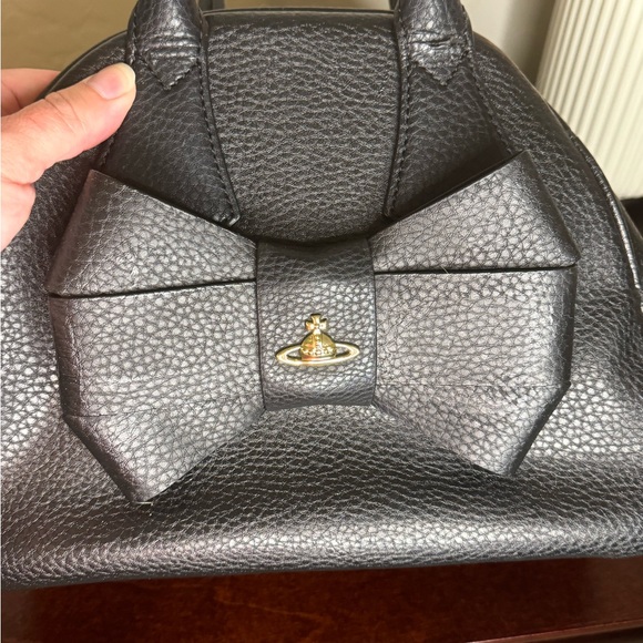 Vivienne Westwood Anglomania Vintage Handbag Black with Star Print Bow Handbag - Picture 6 of 11